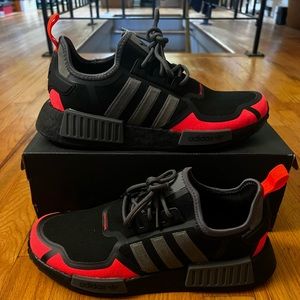Adidas NMD’s Mens Running Style Sneakers Red/Grey Sz 9 Pre-Owned